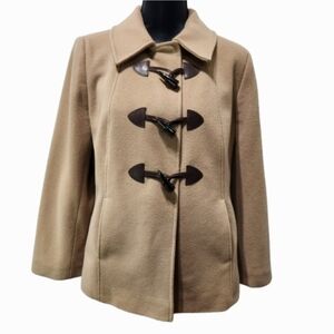 PRECIS Tan Wool Cashmere Blend Lined Coat Military Peacoat (12)